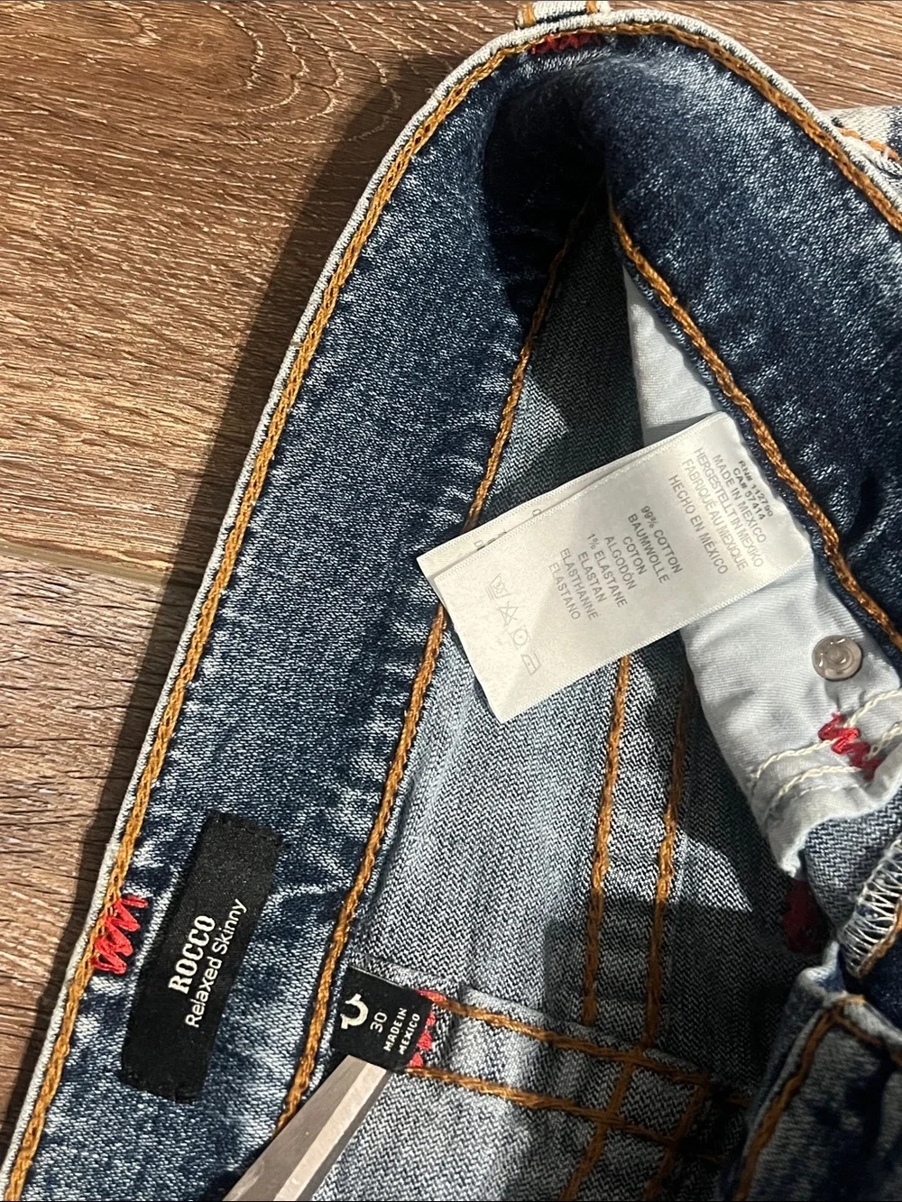 True Religion Jeans Rocco Relaxed Skinny Men's Size 30 Light Wash Blue